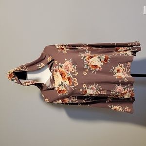 Banana Lemon Floral Hooded Top--Size 1XL